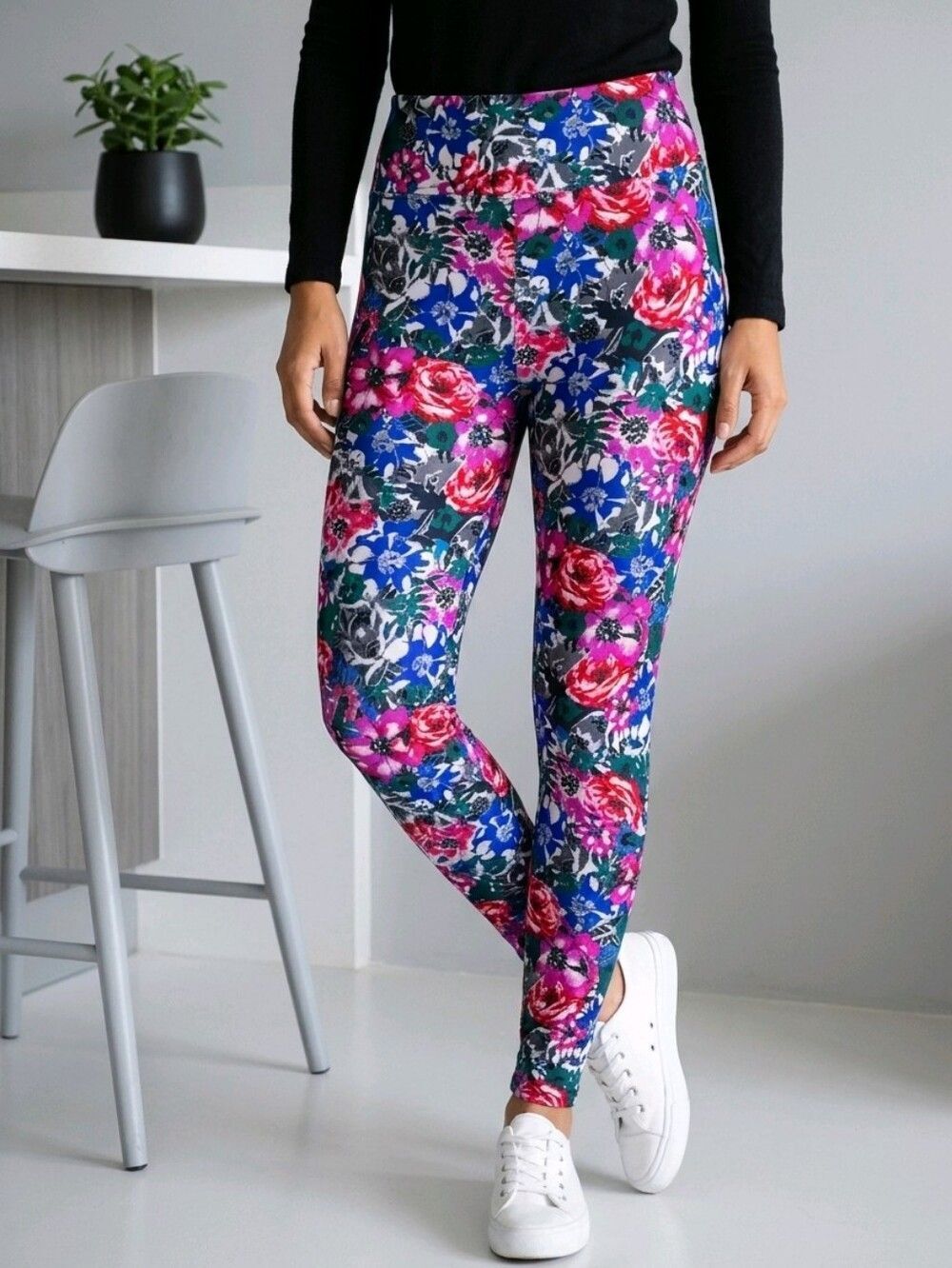 Watercolor Floral Buttery Soft Leggings Bold Bouquet Print One Size 2-10 LuLaRoe